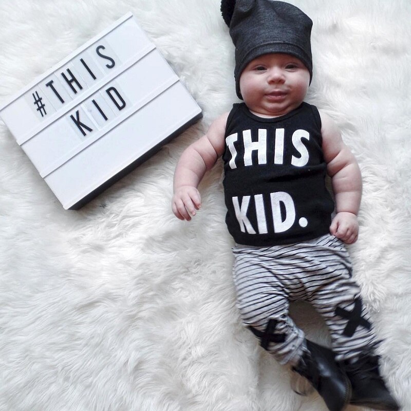 0-24M Baby Newborn Infant Baby Boys Girls Stripe Monster Bottoms Harem Pants Legging Trousers Cotton Trousers Slacks