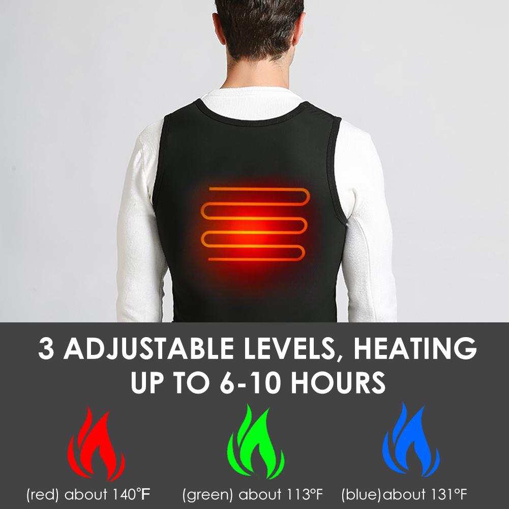 Men Heated Vest Electric Adjustable Temperature Control Thermal Jacket - View #4