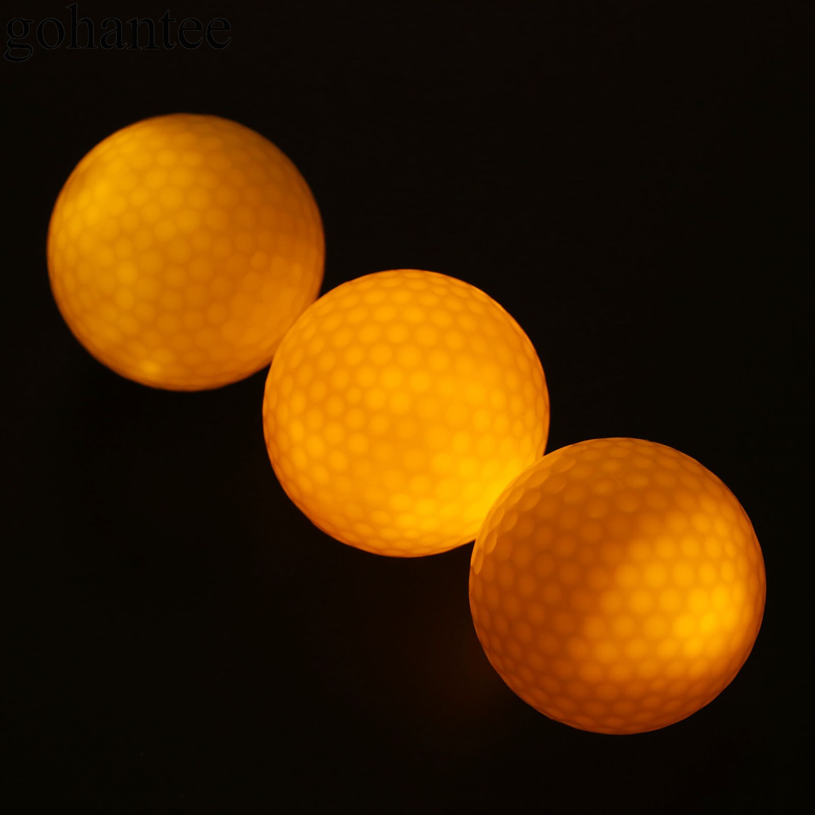Gohantee-12 pelotas de Golf LED con caja, pelota de práctica de Golf de entrenamiento nocturno, 42,6mm (1,67 &quot;) de diámetro Bolas de Golf Surlyn, 6 colores, bolas de: Yellow