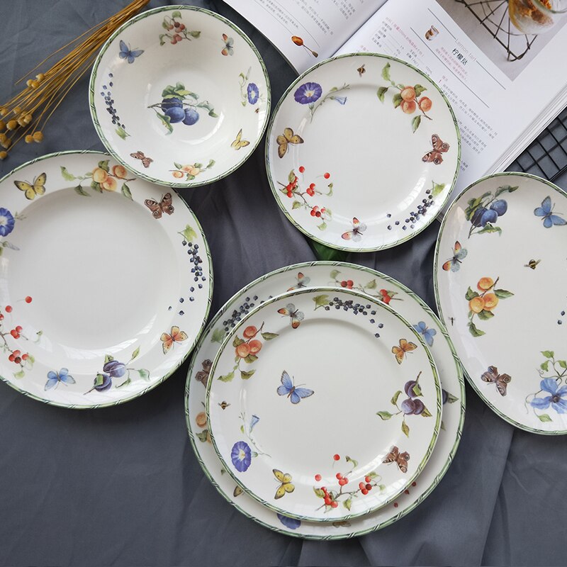 Berry Bloem Vlinder Keramische Servies Serviesje Porselein Westerse Schaaltje Woondecoratie Huwelijksgeschenken