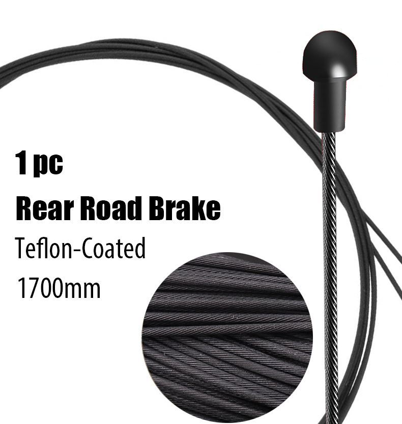 1pc innervaier til landeveissykkel, mtb-sykkel, wireline, terrengsykkel, girspak, girskifter, bremsekabler, polert, glatt rustfritt stål: Svart