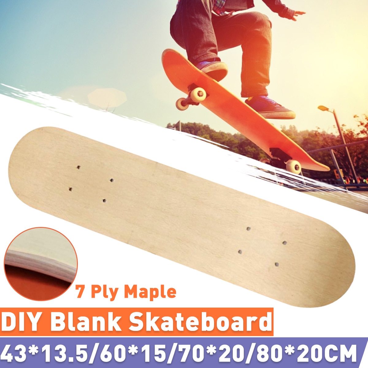 7 Layers Maple Blank Skateboard Double Concave Skateboards Natural Skate Deck Board Skateboard 31inch Maple Longboard DIY Part