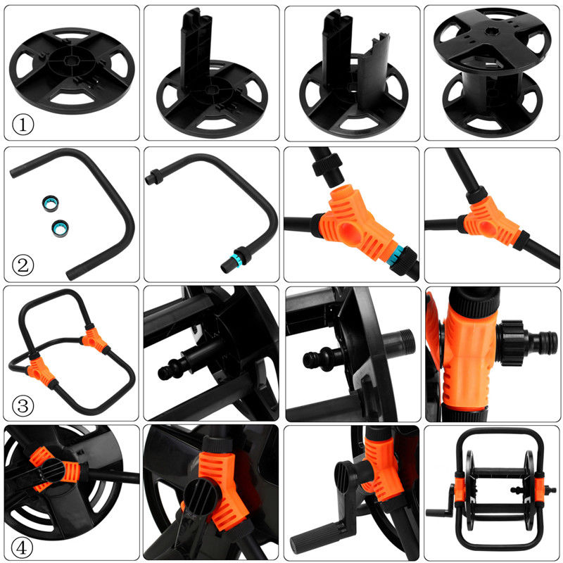 Portable Free Standing Hose Pipe Reel Holder Garden Cart Water Pipe Hose Carrier For Garden Irrigation Storage Tool