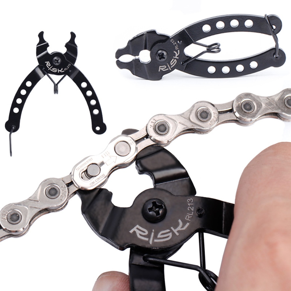 Alicates para cadena de bicicleta, Mini Cadena de bicicleta de montaña, herramienta de reparación de calibre de enlace rápido, pinzas, tornillo de medida, gancho de cadena, accesorios para ciclismo