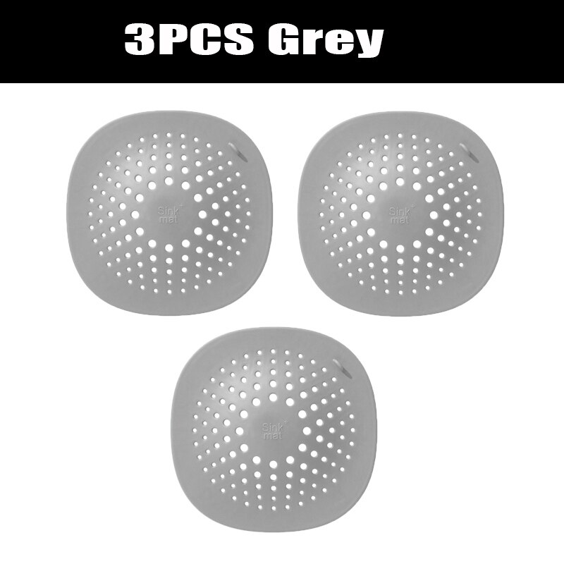 Bathroom Floor Drain Covers Bathroom Accessories Hair Extensions Sink Filter Covers Bathroom Accessories Shower Drain Catcher: B 3PC GREY
