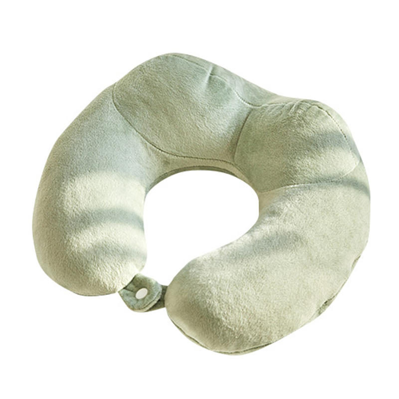 Reisen Kopfkissen Pro Flugzeug Wagen Sekretariat Super Leicht tragbar Plüsch- U geformt Nacken Kopfkissen Schlaf mit Nein Nacken Schmerzen Pro Heimat: Grün