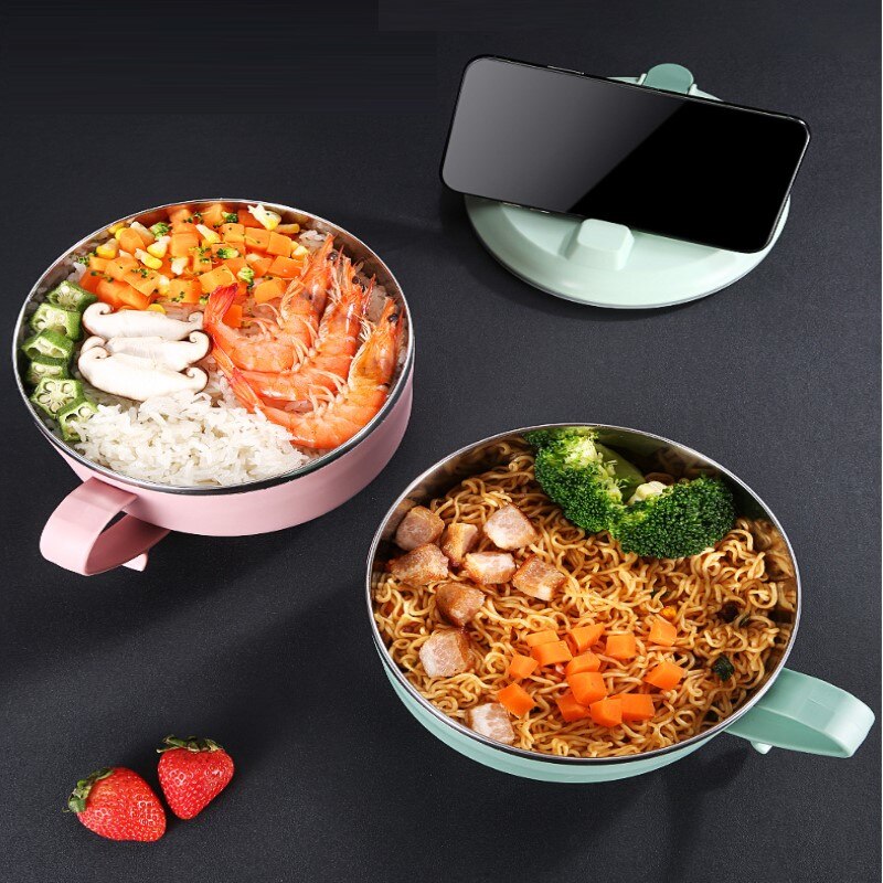 304 Stainless Steel 1050ML Lunch Box With Lid Lunch Bag Noodle Bowl Large Capacity Fast Food Cup Anti-scalding Lunch Bowl