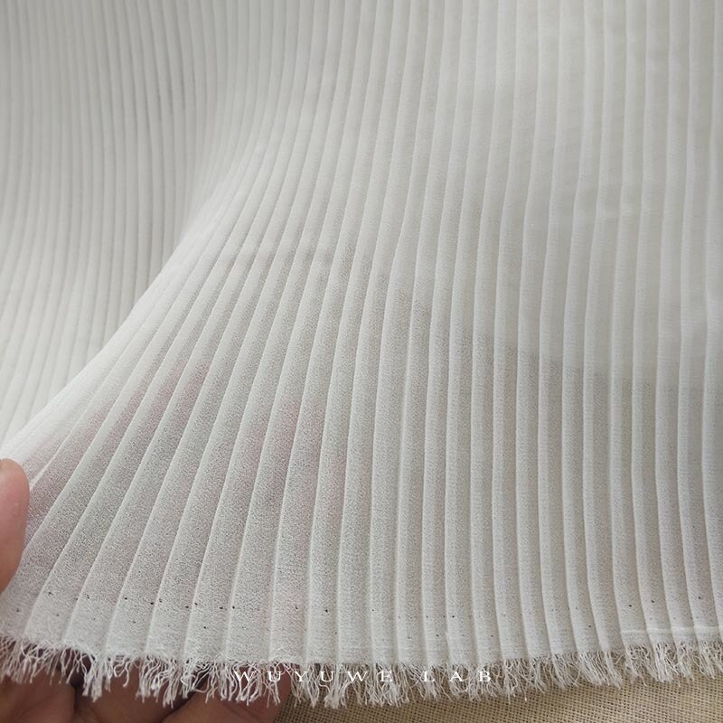 0,5 metros negro blanco Chiffon plisado órgano doble encaje cosido a mano de tejidos DIY vestido, falda, tela Material accesorios 150CM
