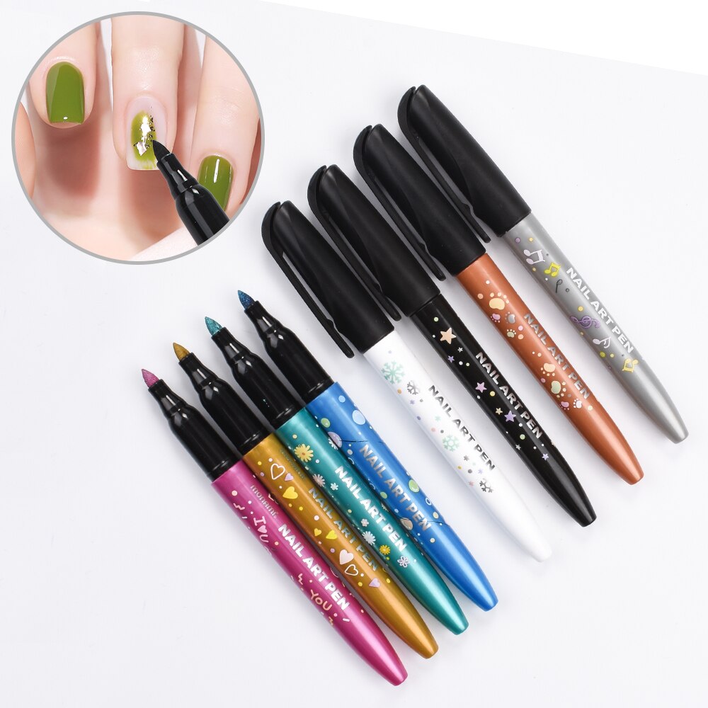 8 Colors Nail Art Pen DIY Markers Home Manicure Tool Nails Polish