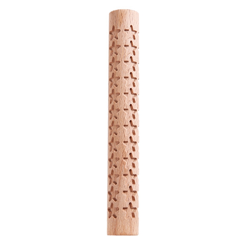 Weihnachten Holz Präge rollen Stift Fondant Teig Jahrgang aufbringen Gravierte Rolle Stock Backen Gebäck Werkzeug Backen Zubehör: 01