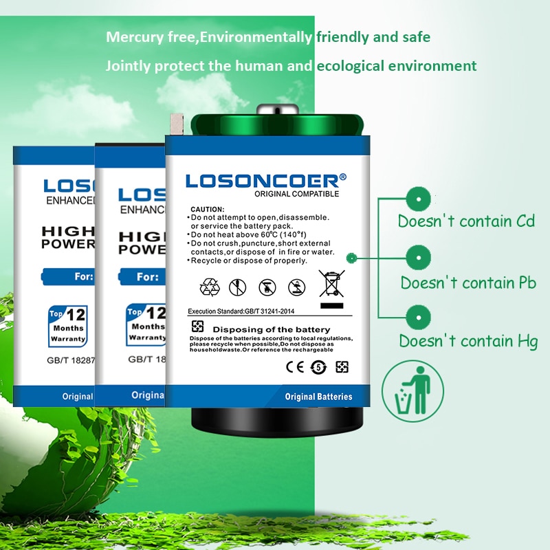 Losoncoer 4700 mah lis 1593 erpc batteri til sony xperia  z5 batteri  e6603 e6653 e6633 e6683 e6883