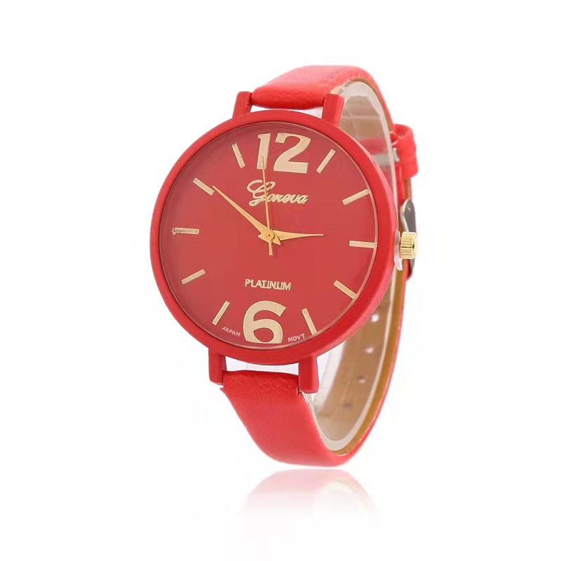 SHSHD-reloj de cuarzo noctilucente para mujer, pulsera de malla de acero inoxidable de 39mm, color oro rosa, resistente al agua,: RED