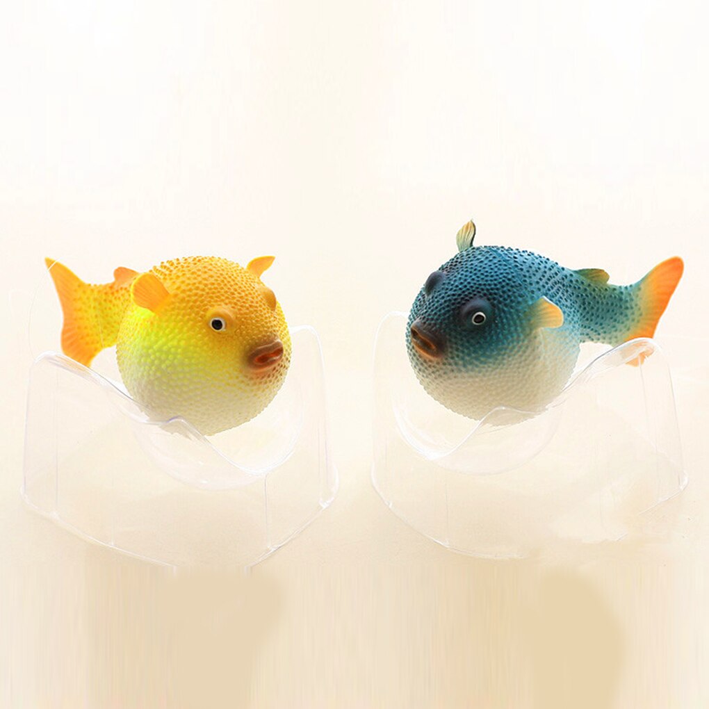 Landscaping Small Aquarium Puffer Fluorescent Simulation Puffer Fish Tank Decoration