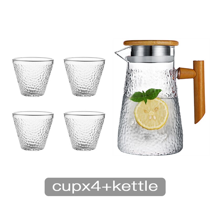 Oneisall waterkoker glazen waterkoker 950ml- delige transparante theepot koffie sapkan met roestvrijstalen zeef functioneel: 4 kopjes