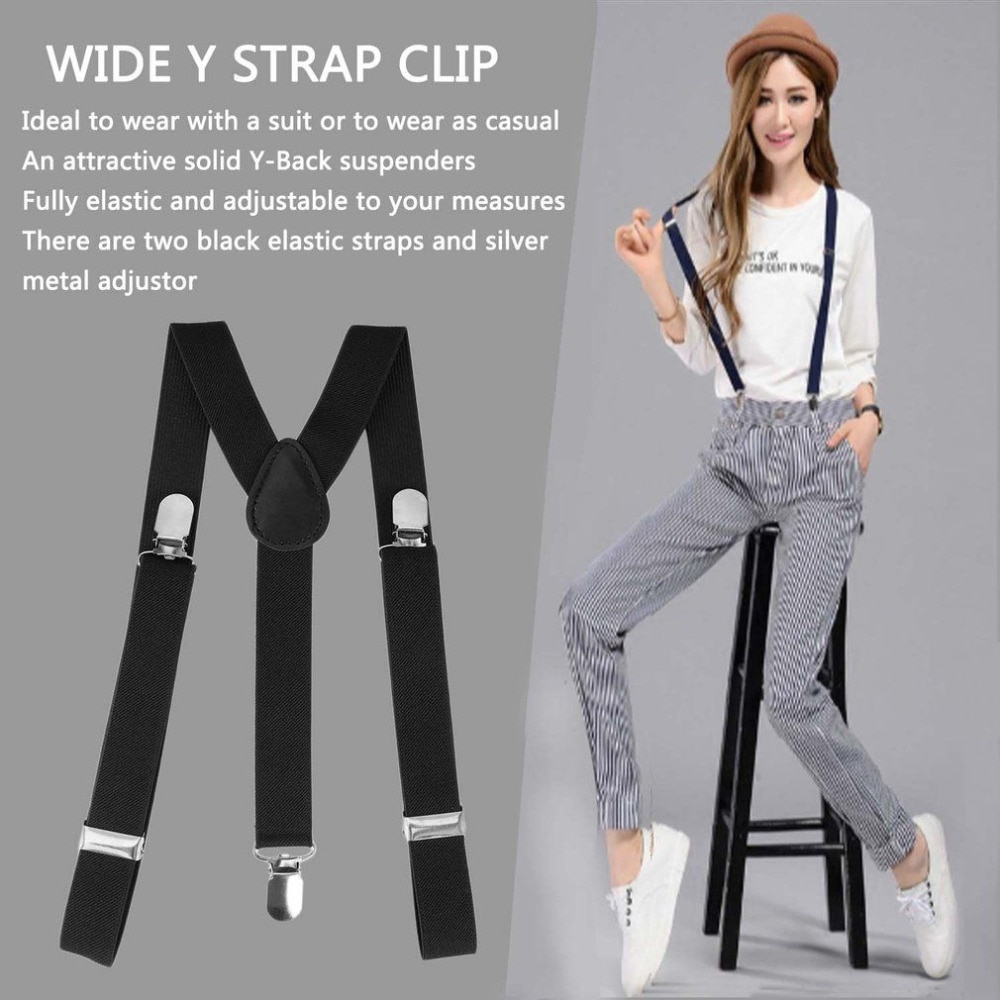 Elastic Y-Shape Adjustable Braces Unisex Mens Womens Pants Braces Straps Belt Clothing Clip-on Suspenders