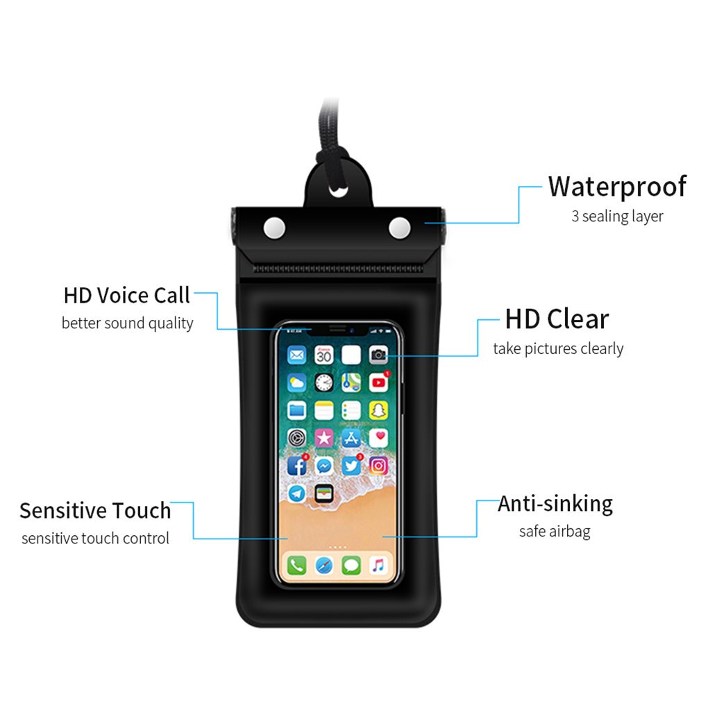 Essager étui étanche pour Smartphone sous 6.5 ''3 couches d'étanchéité coque de téléphone sac pochette de protection natation étanche à l'eau couverture