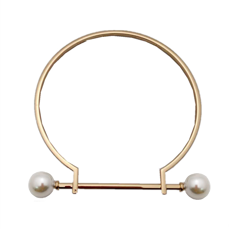 Naśladuj perły uchwyty robić torebek wymiana torba metalowa uchwyt DIY torby na ramię uchwyt robić robienia torebek uchwyty akcesoria robić toreb: Jasny Złoty