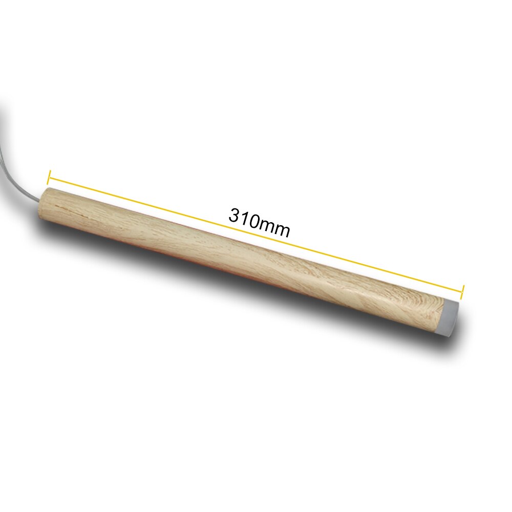 Led träfibrer hänglampa dimbara lampor köksö matsal butik bardisk dekoration cylinder rör hängande lampor: Omgång 310mm / Dimbar / Naturlig vit