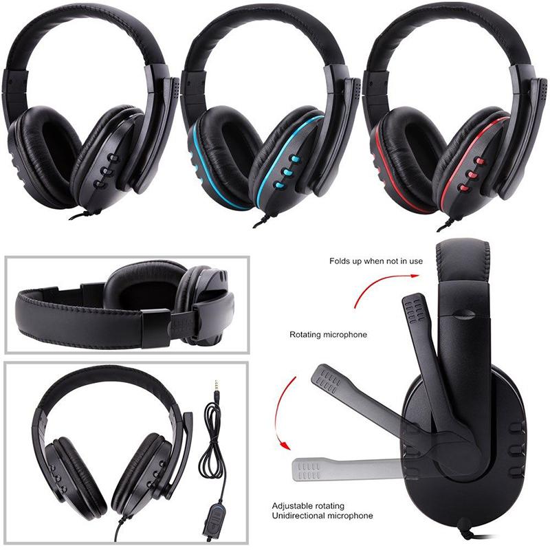 Ostart 3.5mm bekabelde gaming-koptelefoon, over-ear gameheadset, stereobas-oortelefoon met microfoon, volumeregeling voor pc en laptop  ps4