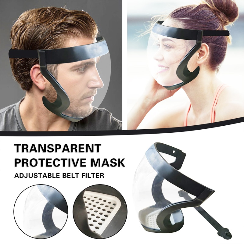 Adult Full Face Detachable Protective Isolation Anti-fog Mask Facial Protection Protective Mask 21×16cm/8.26×6.29inch Dropahip: Default Title