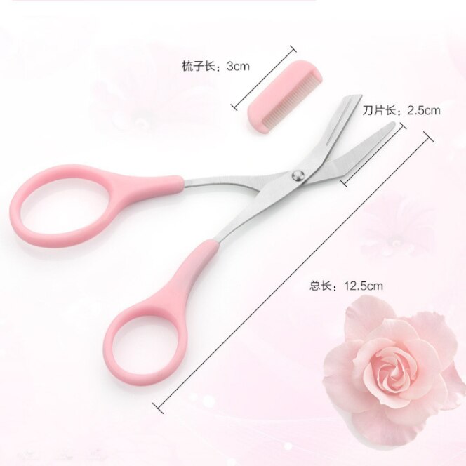 Augenbraue Rasiermesser Mit Austauschbare Kamm edelstahl Trimmer Härte Tragen Widerstand schneiden schere Schneidet Brauen Werkzeuge: Rosa