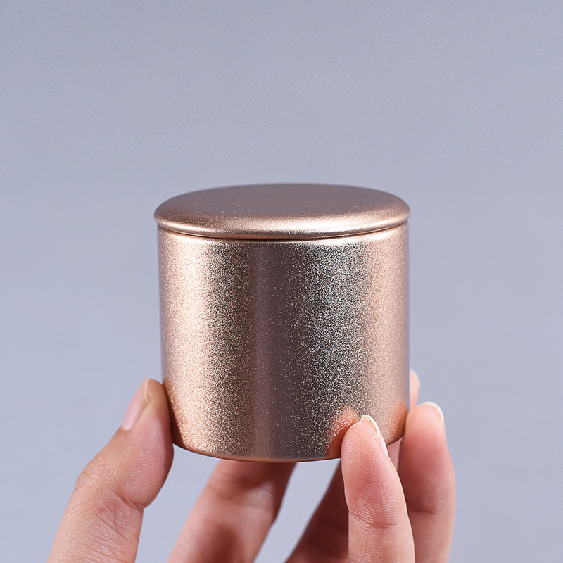 Small Metal Sealed Tea Box Caddy Round Tinplate Portable Travel Universal Tea Container Tea Coffee Spices Sugar Storage Jars