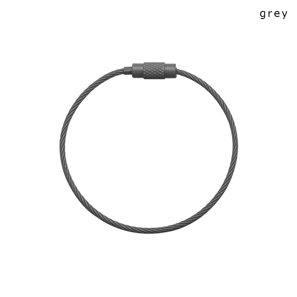 LLavero de alambre de acero inoxidable para escuela, suministros de oficina, herramienta de senderismo al aire libre, nuevos juegos de escritorio, 10 Uds.: grey