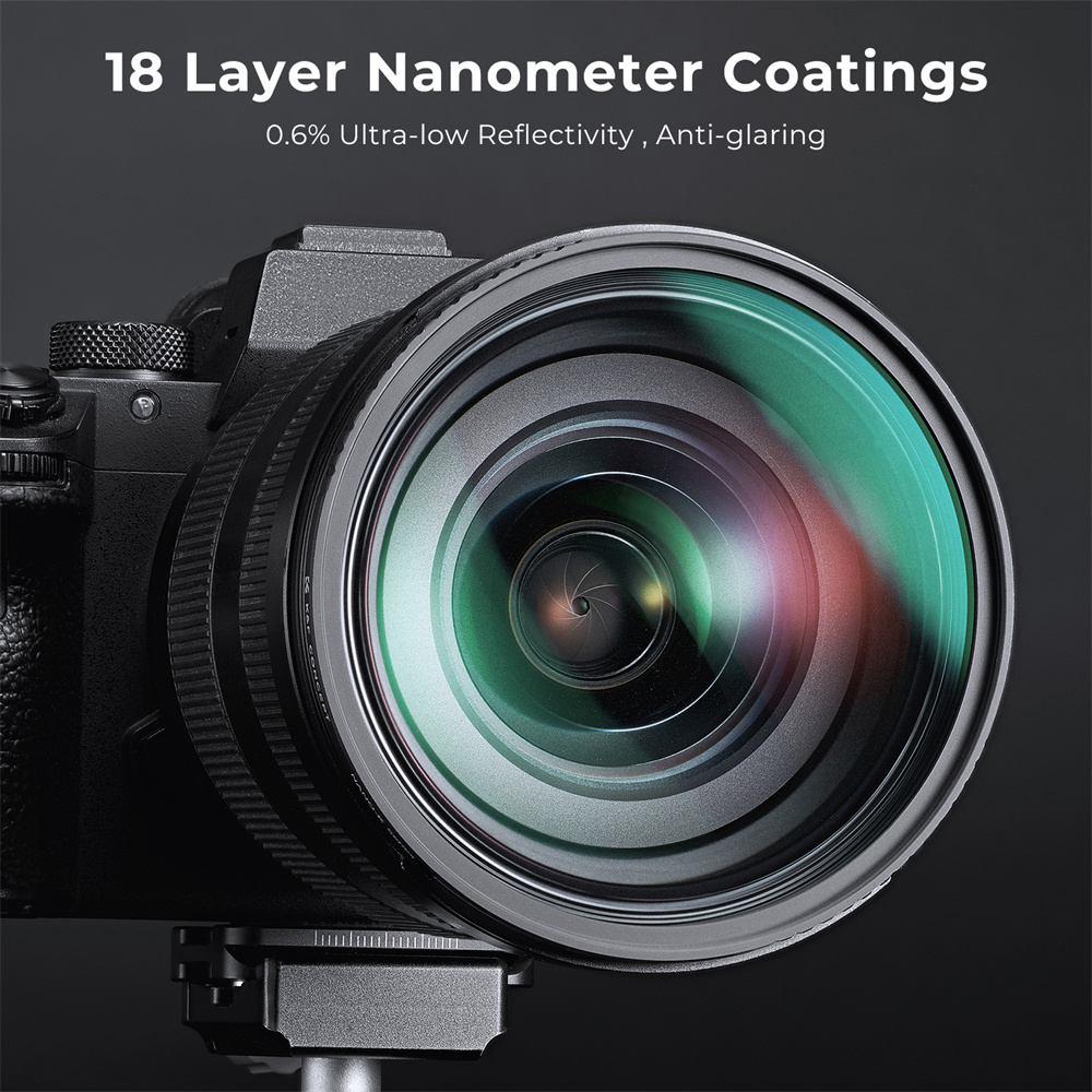 K & F Concept Filtro de niebla negro 1/4 filtro de niebla 55mm 58mm 62mm 67mm filtro 3 uds paño de limpieza con 18 recubrimientos multicapa Nano K