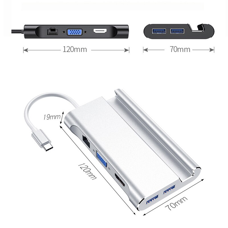 7in1 type-c docking station to USB3.0 HDMI VGA RJ4... – Grandado