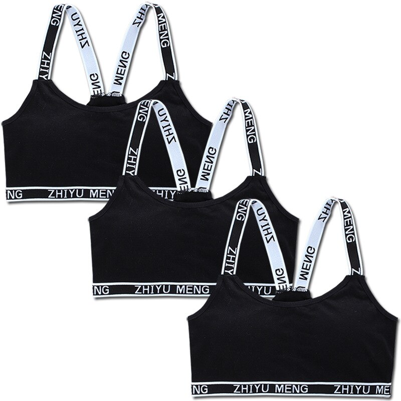 3pc bh tienermeisjes trainingsbeha's sling linnen beha jong meisje brief kinderen buis top onderwerp voor tiener vest lingerie 9 11: Set van  f 3 bh's
