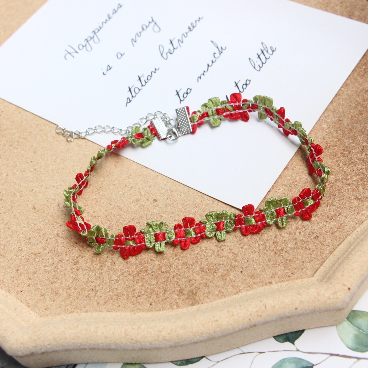 Kwiat koronkowa krawędź szyi łańcuszek robić obojczyka moda damska temperament Super bajkowe słodki rękojeść czerwony choker naszyjnik dziewczyna akcesoria: xl710