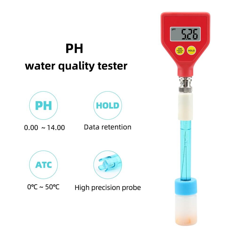 Yieryi Digital PH-98106 PH Checker PH Meter Portable PH Analyzer Tester ATC for Aquarium, Hydroponics, Laboratory