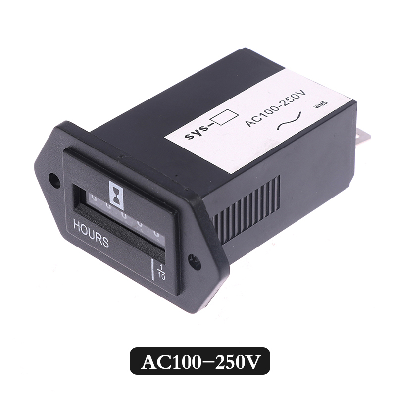6 Cijfers 100-250V Ac 10-80V Dc Uurmeter, Complete Verzegelde Quartz-Timerteller SYS-1: YELLOW