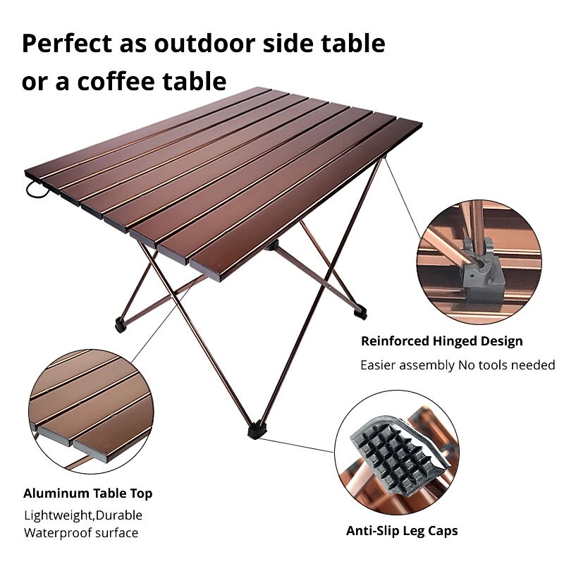 Outdoor Camping Barbecue Folding Table Portable Ultralight Aluminum Alloy Foldable Picnic BBQ Desk Aluminum Alloy Portable