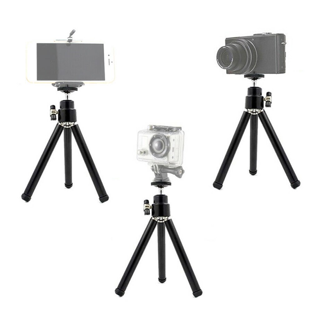 1pcs black Mini Tripod Aluminum Metal Lightweight Tripod Stand Mount For Digital Camera Webcam Phone DV Tripod