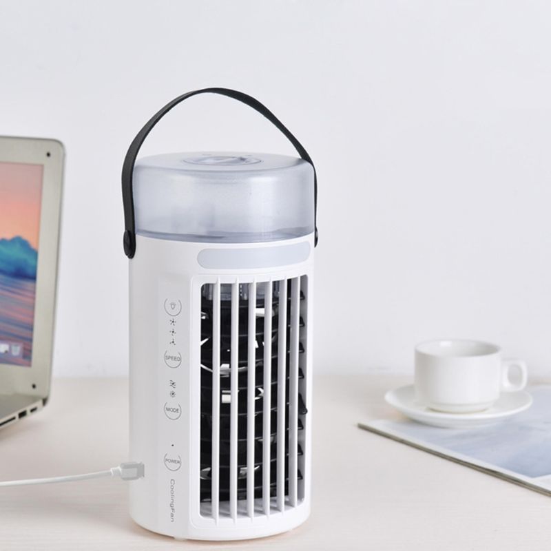 Mini Draagbare Airconditioner - Koeler Luchtbevochtiger Zuiveraar - Desktop Ventilator - Nachtlampje