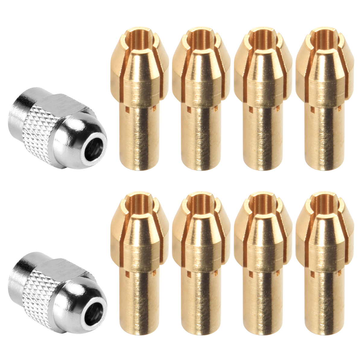 Pince en laiton pour Dremel, ensemble d'outils d'écrou de perceuse à distance à changement rapide, remplacement 4485, 0.8, 1.2, 1.5, 1.8, 2.0, 2.4, 3.0mm, 10 pièces