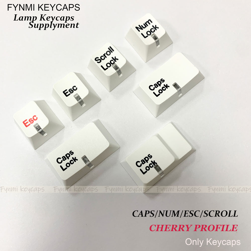 Red Esc Fynmi Bow Wob Caps/Num/ESC/Scr Cherry Profile PBT Lamp keycap for mechanical keyboard: WHITE