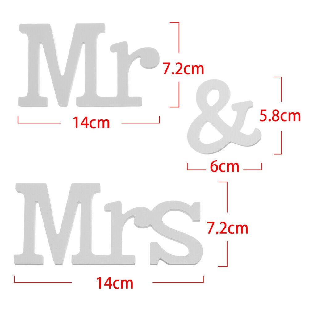 Hochzeit tisch dekorationen Herr & Frau Party dekorationen PVC holz kunststoff bord Briefe dekoriert romantische H99F