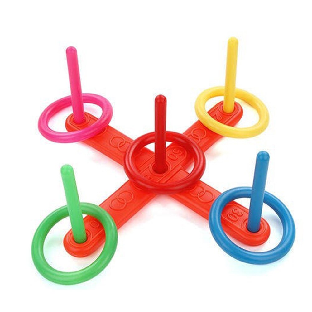 Neue Kinder Klassische Bewegung Fähigkeit Entwicklung Spielzeug Kinder Hoop Ring Kunststoff Werfen Quoits Garten Spiel Pool Lustige Set