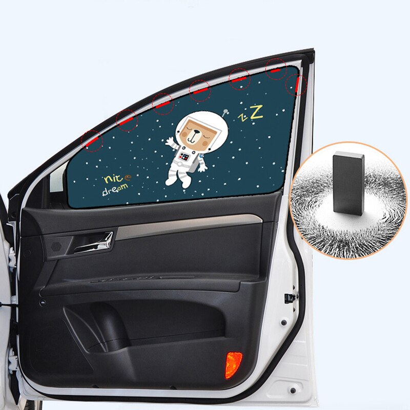 Samochód Cartoon Cute Spaceman magnes boczne osłony przeciwsłoneczne osłona przeciwsłoneczna tylna boczna Auto okno osłona przeciwsłoneczna dla dzieci