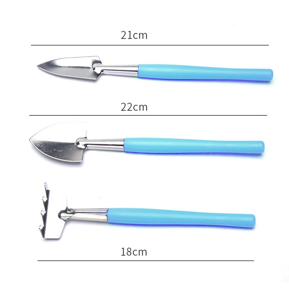 Flowers Potted Plant Garden Tools Potted Plants Gardening Tools Wood Handle Stainless Steel Shovel Rake Spade Set: Blue