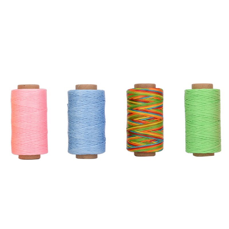 4 Kleur/Set 0.8Mm Dikte Gewaxt Draad Voor Leer Craft Diy Waxkoord Hand Stiksels Draad Platte Gewaxte 40 Kleur Naaien Lijn: Set K / 50m (55Yards)