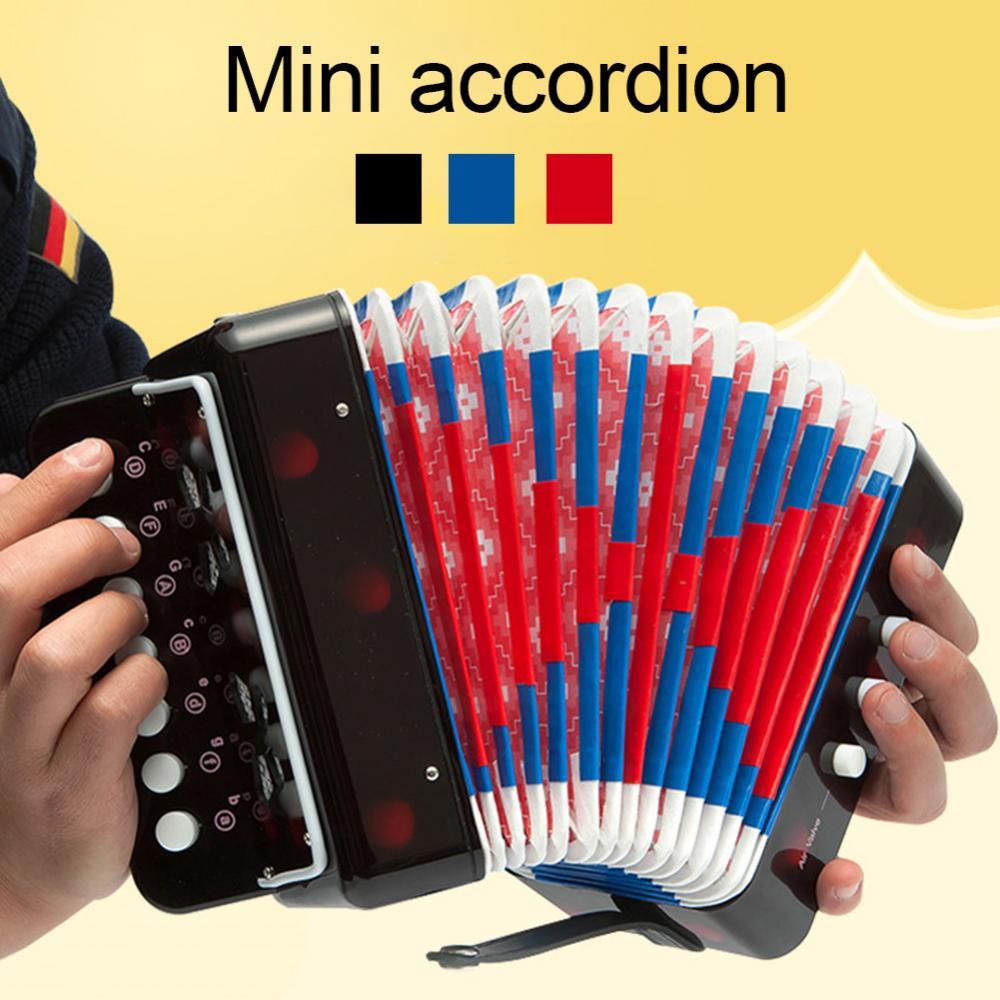Mini acordeón de 7 teclas, 3 botones, juguete educativo para niños, instrumento Musical de