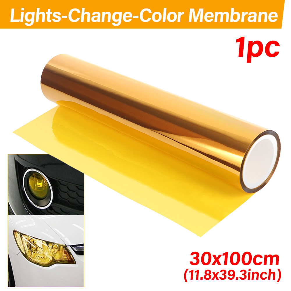 Auto Gelb Transparent Farbwechsel Lampe Film Vinyl Film Lampe Film Aufkleber Blatt Farbwechsel Rauch Matt Hinten Nebel Aufkleber: Gold