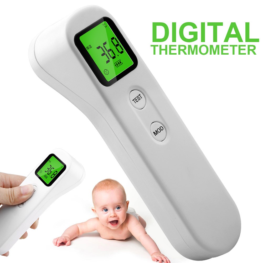 Digital lcd-baggrundsbelysning ikke-kontakt ir infrarødt termometer krop pande temperaturmåler med automatisk nedlukningsfunktion: A1