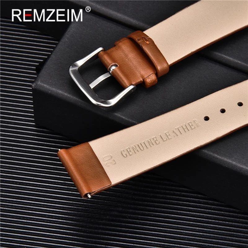 Bracelet de montre Ultra-fin en cuir véritable, ceinture de montre, 8mm 10mm 12mm 14mm 16mm 18mm 20mm 22mm, rouge blanc noir