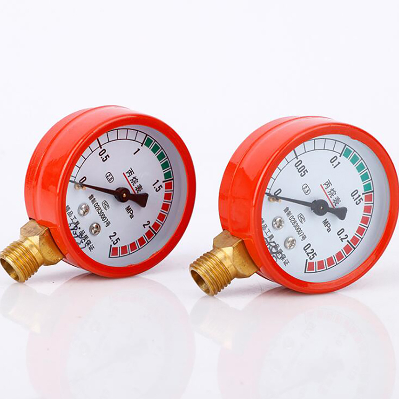 Propane Dial Pressure Gauge Propane Regulator Welding Gas Gauges, 0-2.5MPA, 0-0.25MPA, Pressure Reducing Valve Gas Flowmeter