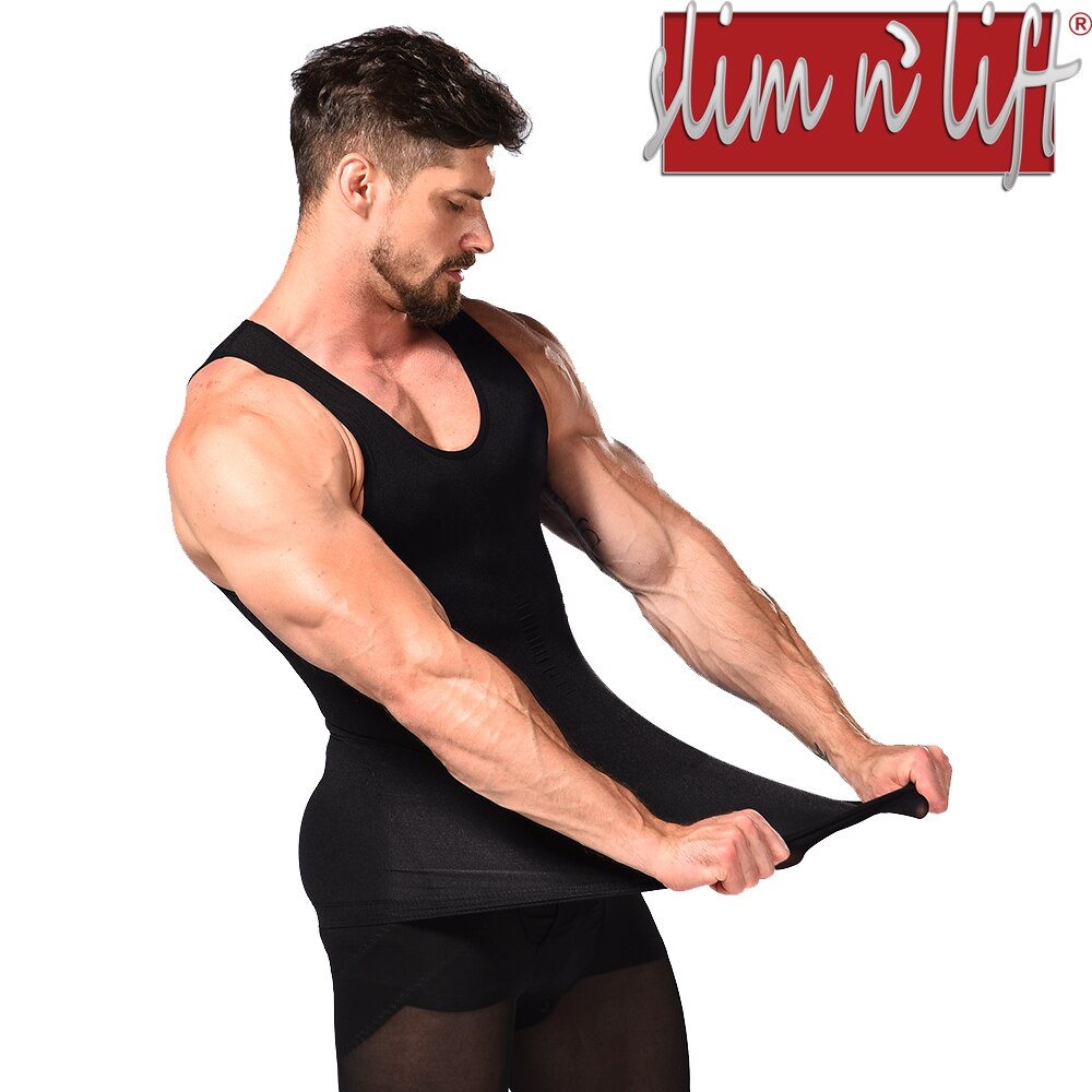 Mens Slimming Body Shaper Compression Tank Top Vest Shirt Abs Shapewear by Slim N Lift