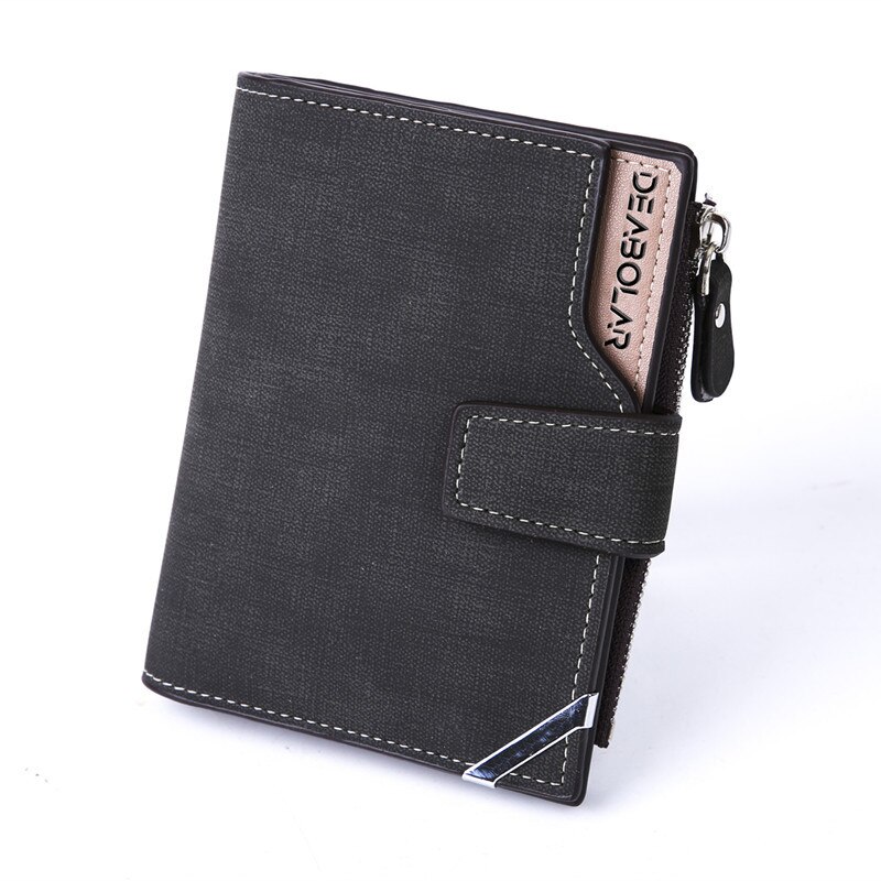 Casual Retro Men Wallets Fresh 's Purse Men Brand Canvas Card purse Mens Wallet price male clutch: Black